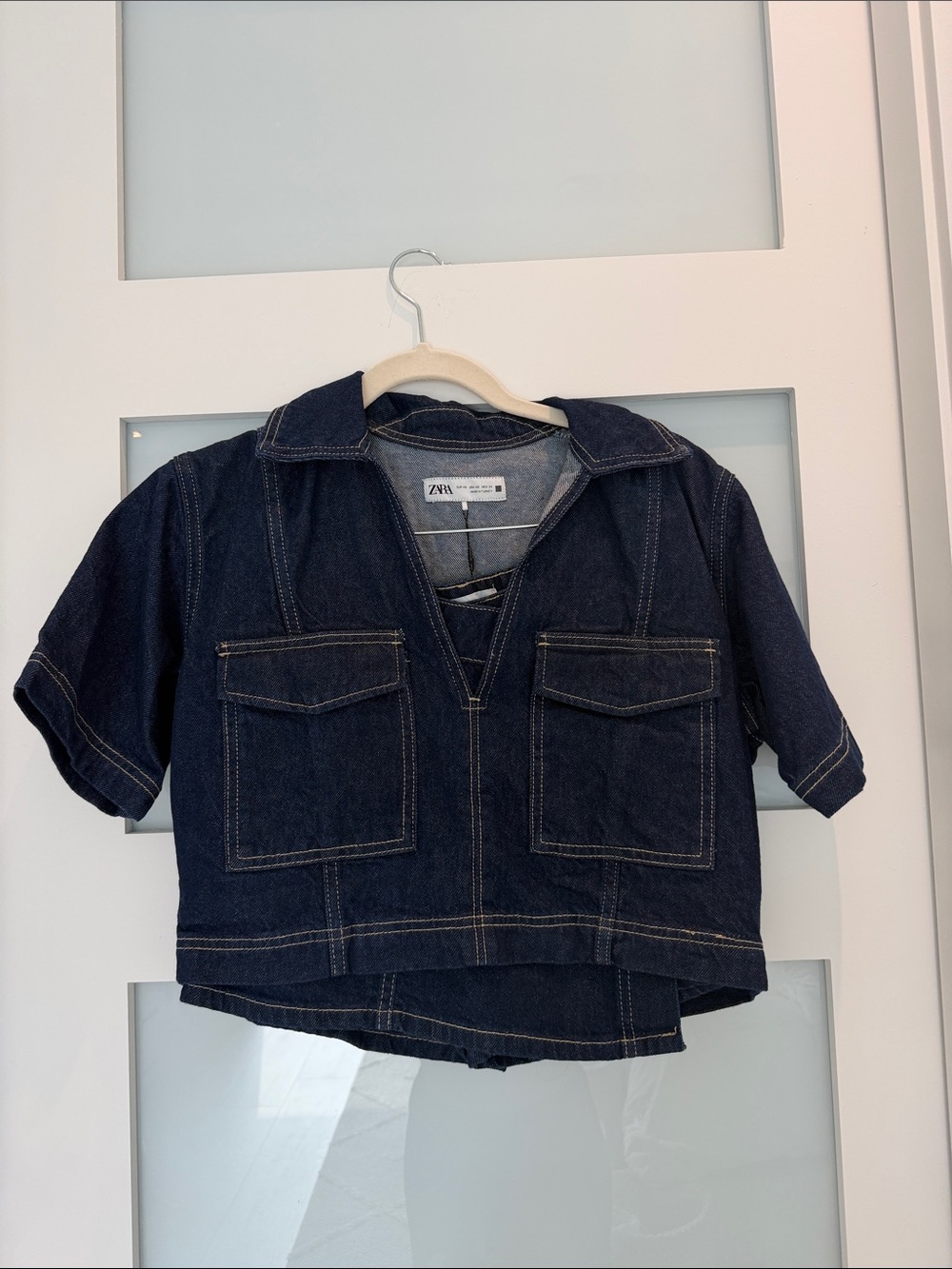Zara Dark Indigo Denim Skort Set/ 2 piece NWT